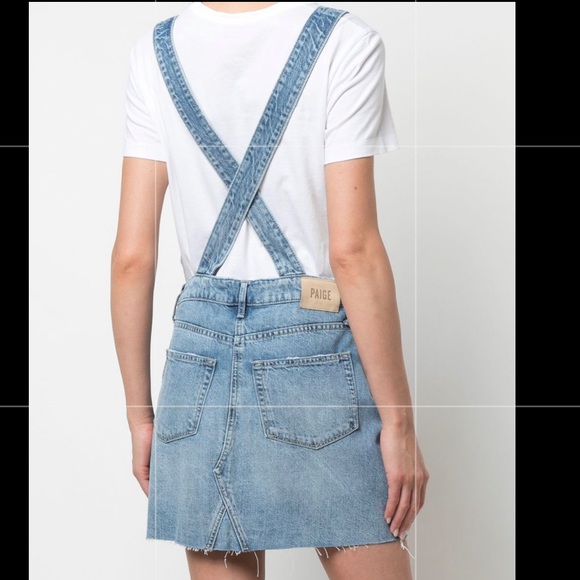 NWT Paige Retta Overall Denim Short Dress Size 27 - Picture 1 of 12